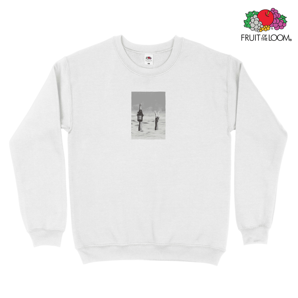 Drown Sweatshirt, WHITE, Fruit of the Loom