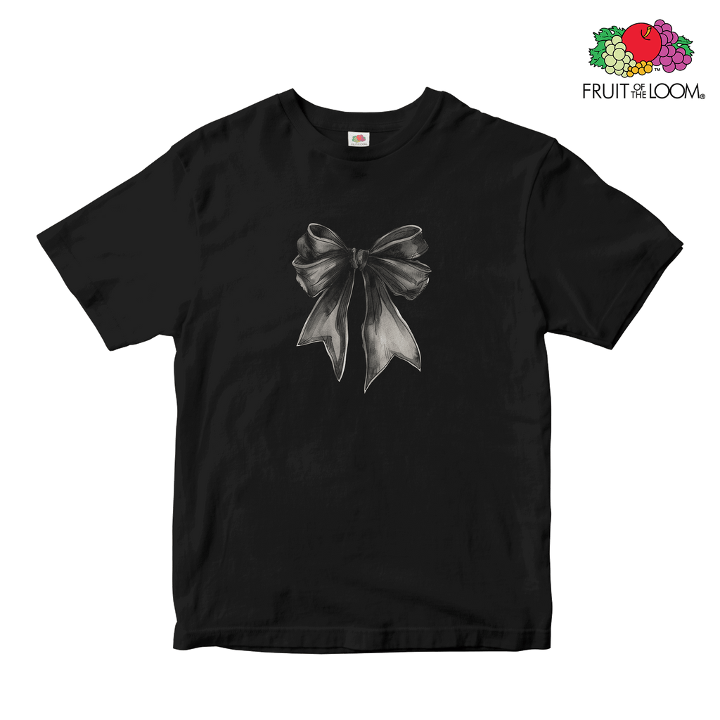 Black bow Baby Tee, BLACK, Fruit of the Loom