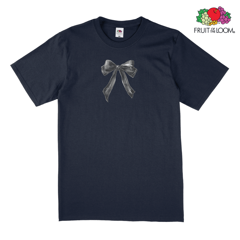 Black petite bow T-Shirt, DEEP_NAVY, Fruit of the Loom