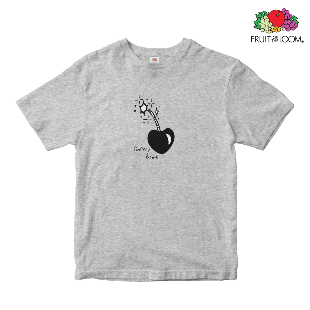 Fuse cherry bomb Baby Tee, HEATHER GRAY, Fruit of the Loom