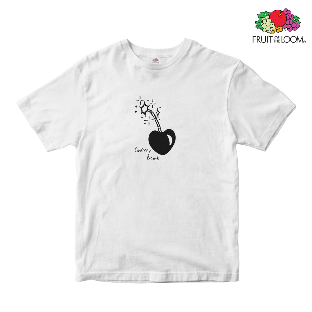 Fuse cherry bomb Baby Tee, WHITE, Fruit of the Loom