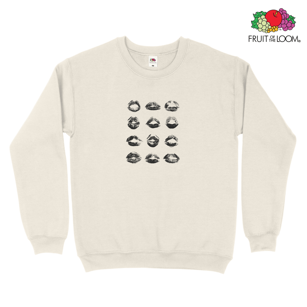 Kiss marks collage Sweatshirt, NATURAL, Fruit of the Loom