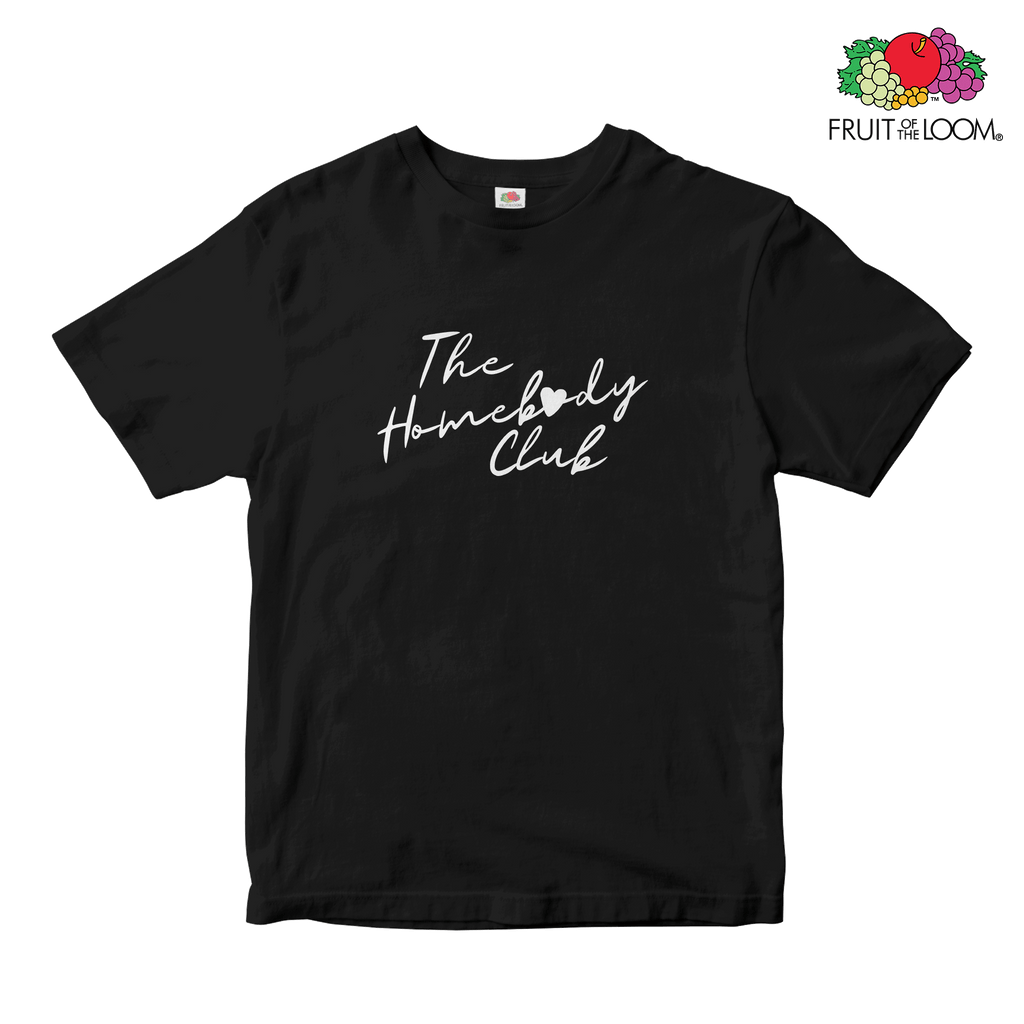 The homebody club Baby Tee, BLACK, Fruit of the Loom