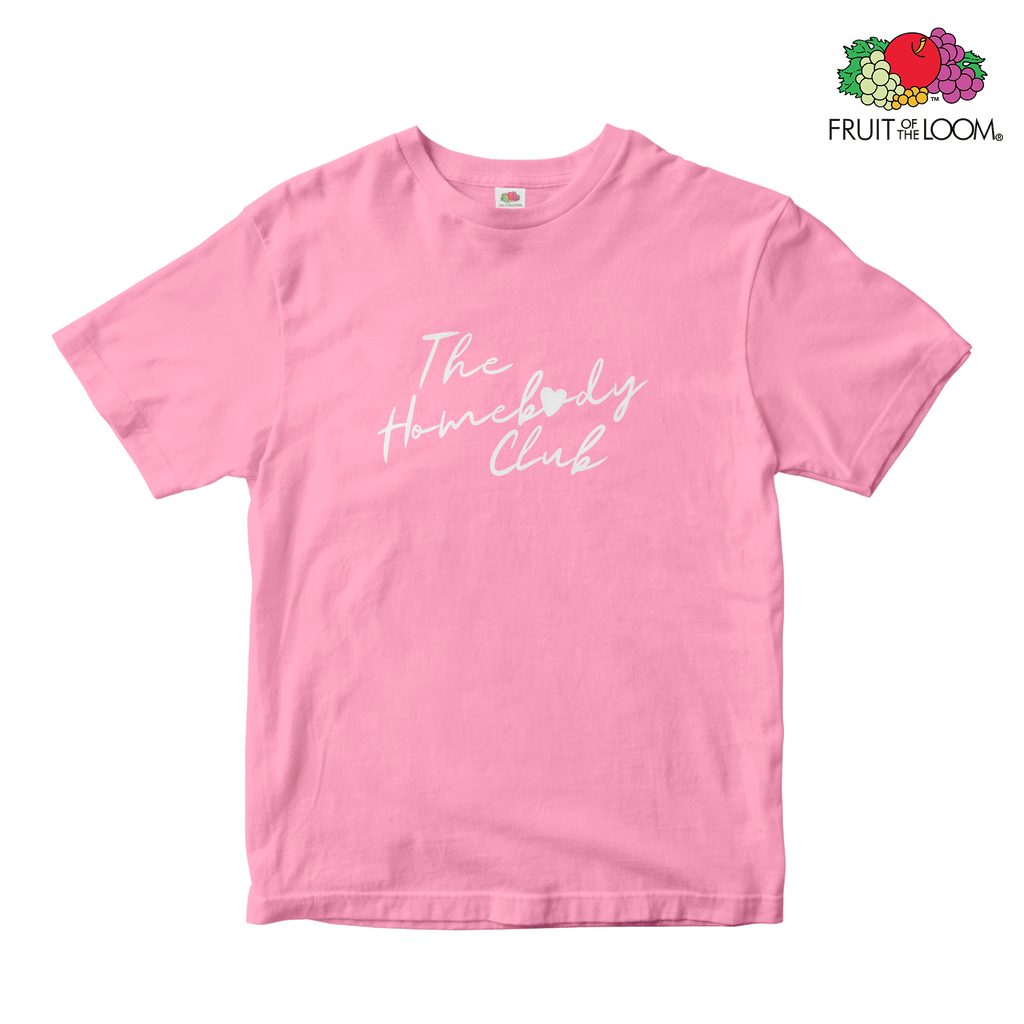 The homebody club Baby Tee, LIGHT PINK, Fruit of the Loom