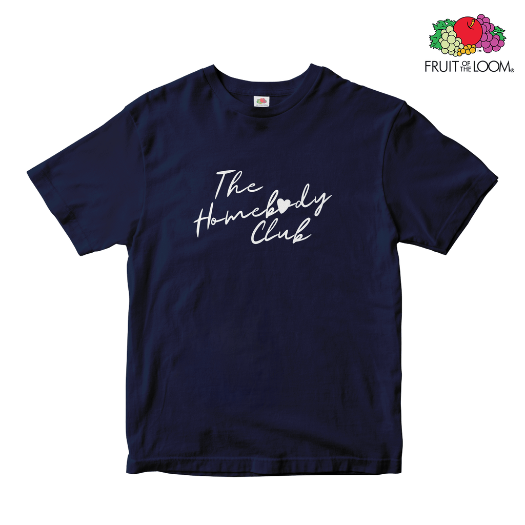 The homebody club Baby Tee, NAVY, Fruit of the Loom