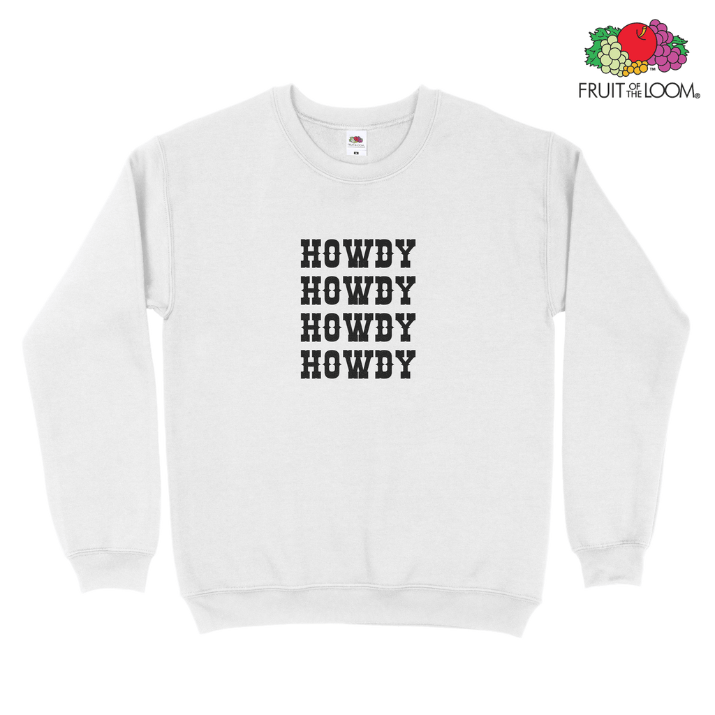 Howdy Sweatshirt, WHITE, Fruit of the Loom