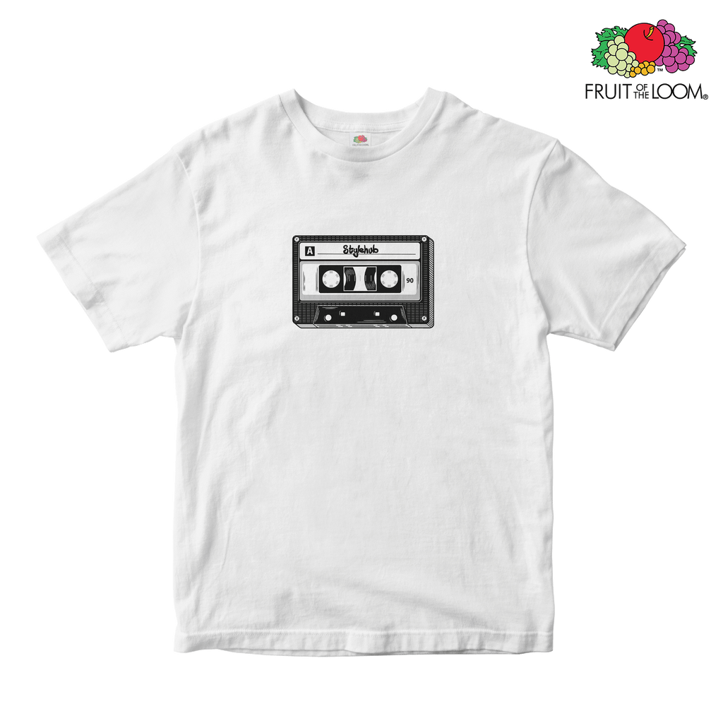 Cassette Baby Tee, WHITE, Fruit of the Loom