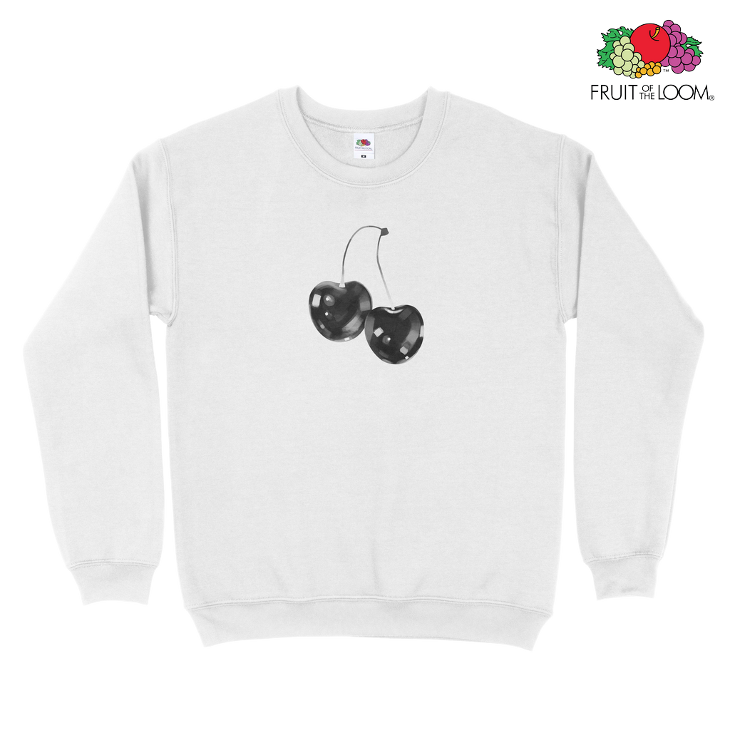 Cherry Sweatshirt, White, Fruit of the Loom