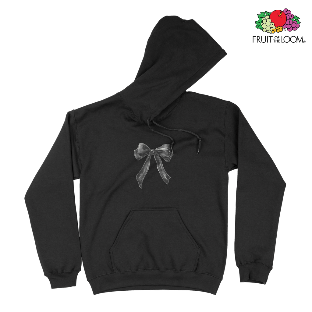 Subtle Bow Hoodie, BLACK, Fruit of the Loom