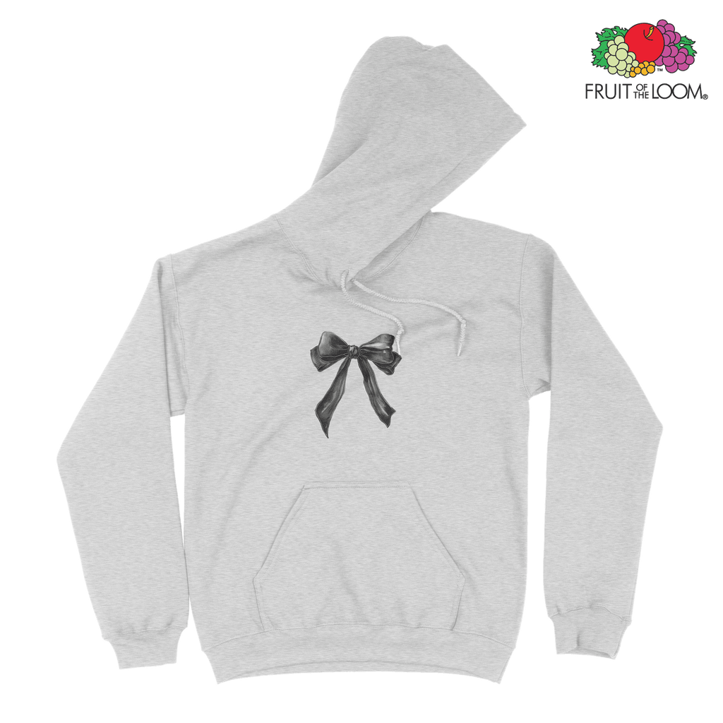Subtle Bow Hoodie, HEATHER_GRAY, Fruit of the Loom