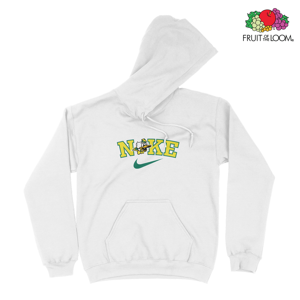 Bootleg Ducks Hoodie, White, FRUIT OF THE LOOM