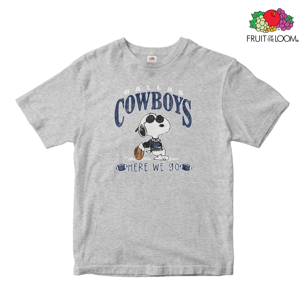 Dallas Cowboys Vintage Baby Tee, heather-grey, Fruit of the Loom