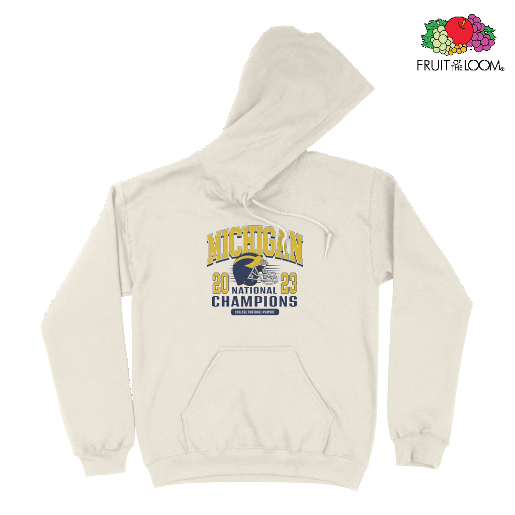 Michigan Champions Hoodie, Natural, FRUIT OF THE LOOM