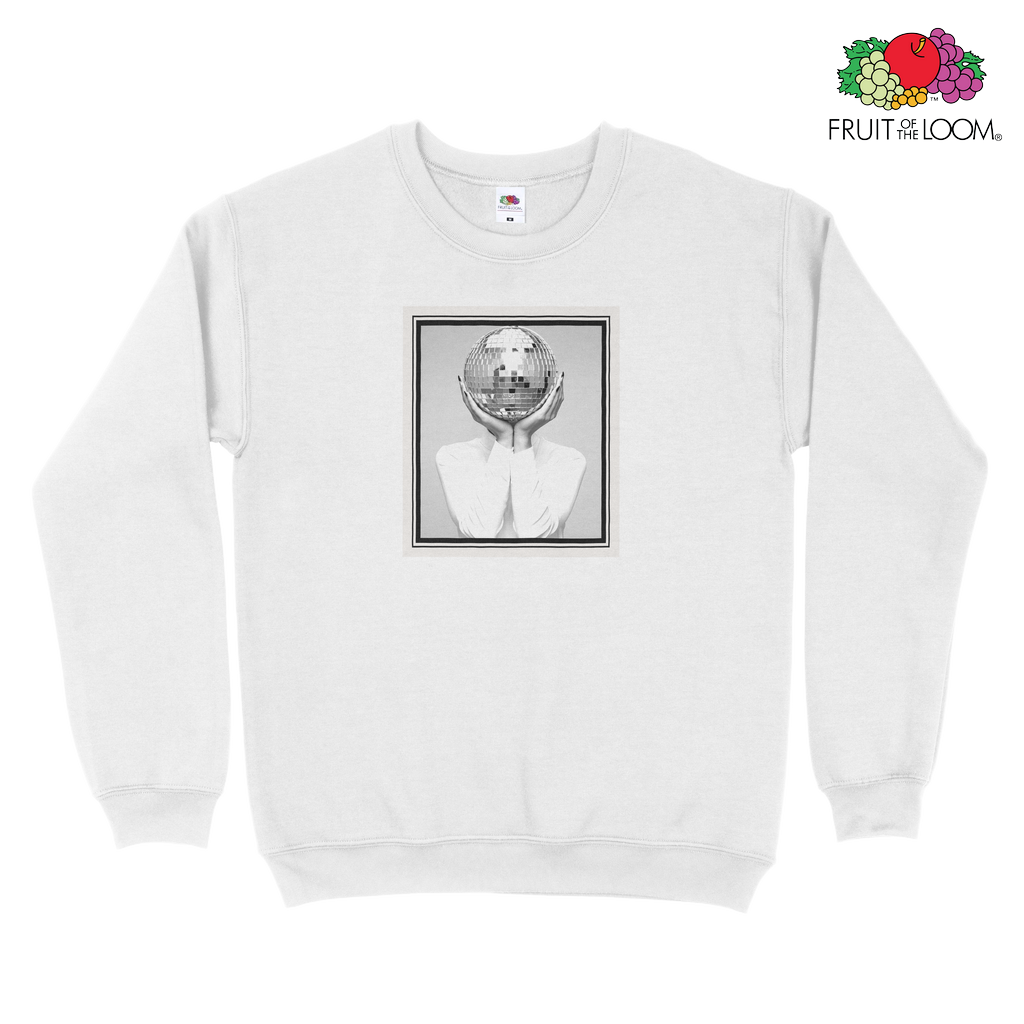 Discohead Sweatshirt, White, Fruit of the Loom