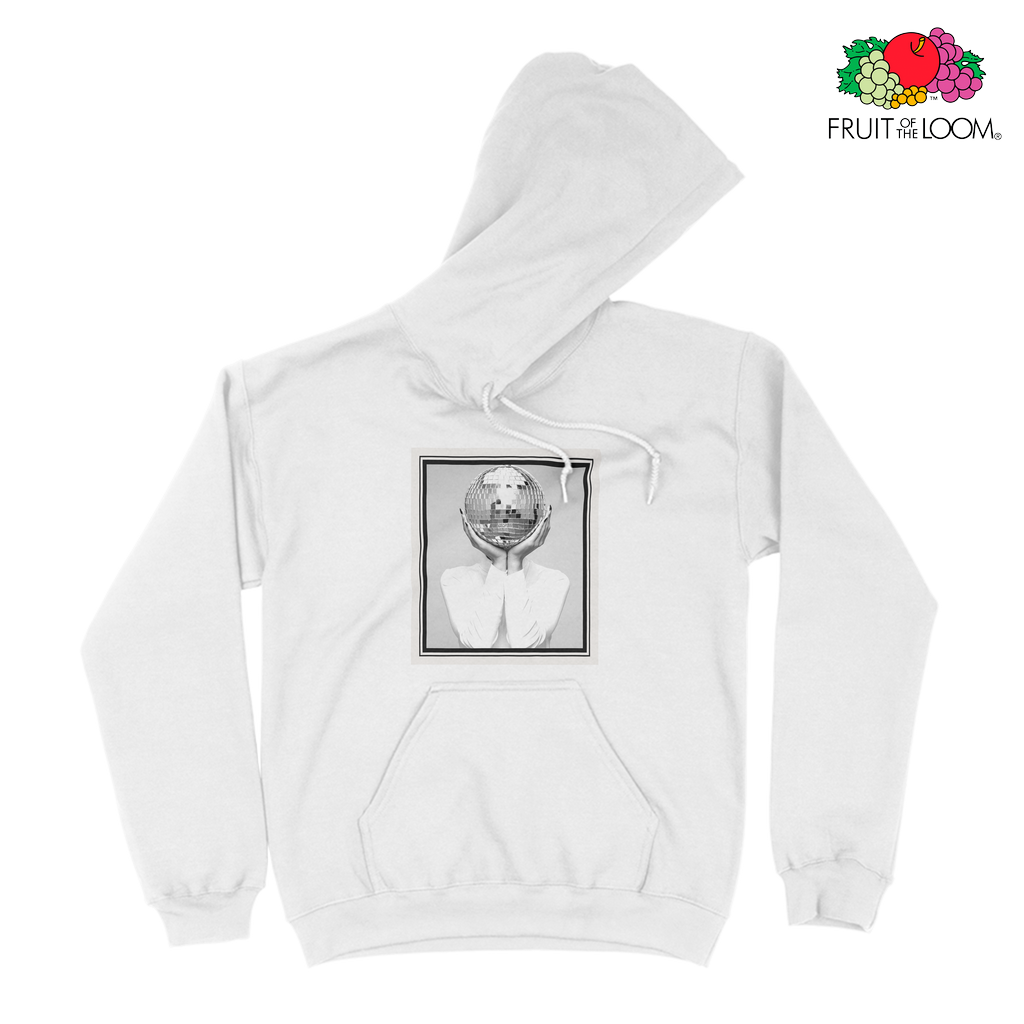 Discohead Hoodie, White, Fruit of the Loom