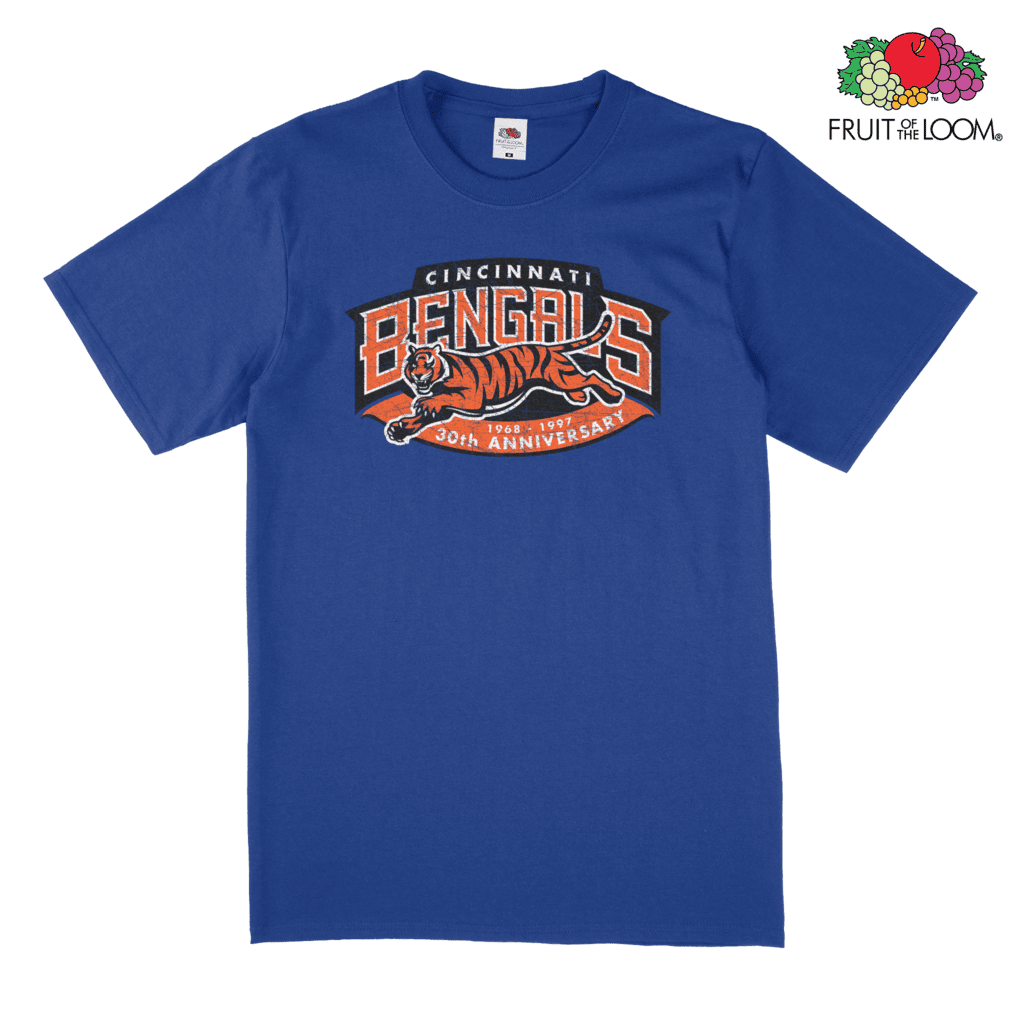 Cincinnati Bengals Tiger T-Shirt, Royal Blue, FRUIT OF THE LOOM