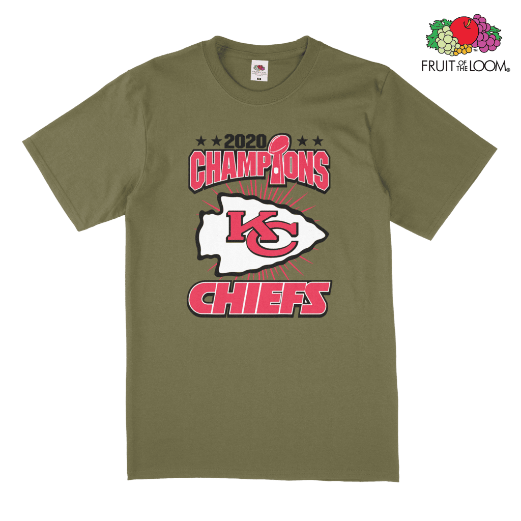 KC Chiefs T-Shirt, Classic Olive, FRUIT OF THE LOOM