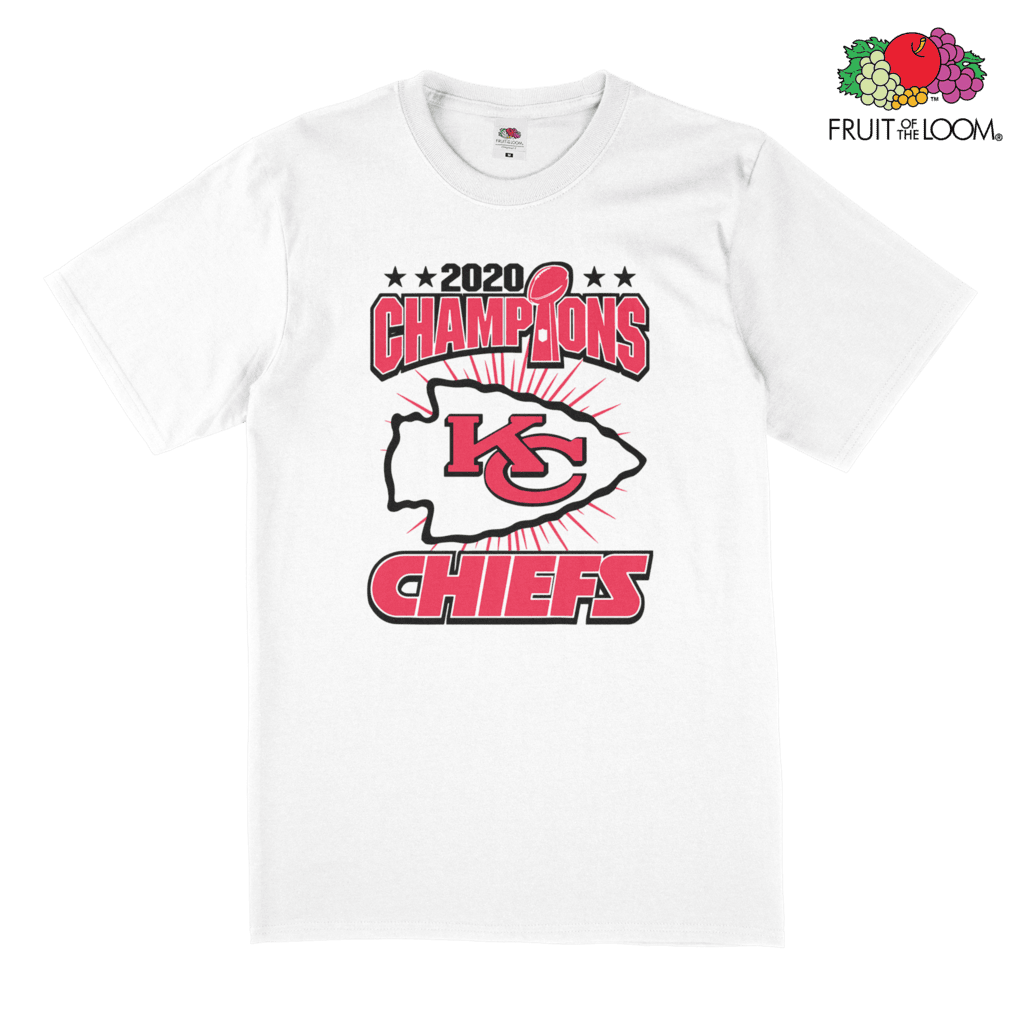 KC Chiefs T-Shirt, White, FRUIT OF THE LOOM