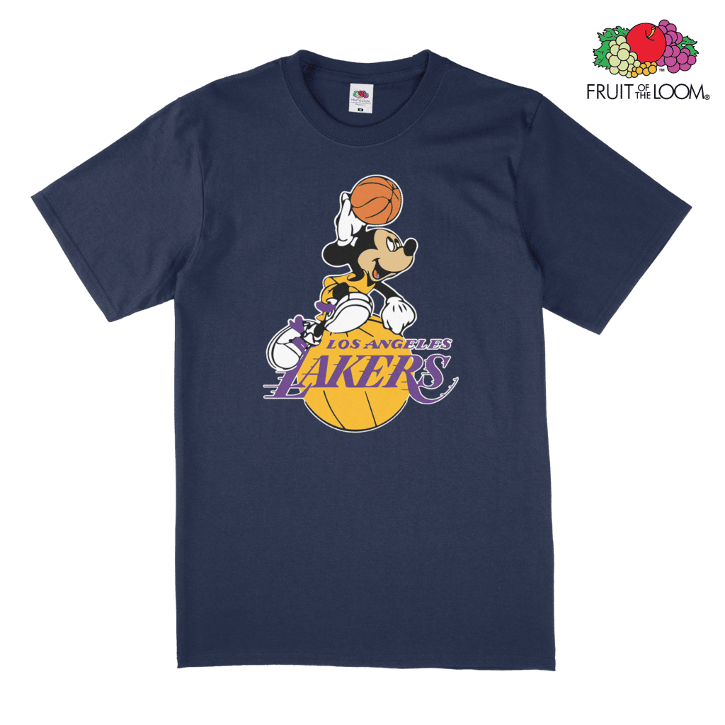 Lakers Mickey T-Shirt, Navy, FRUIT OF THE LOOM