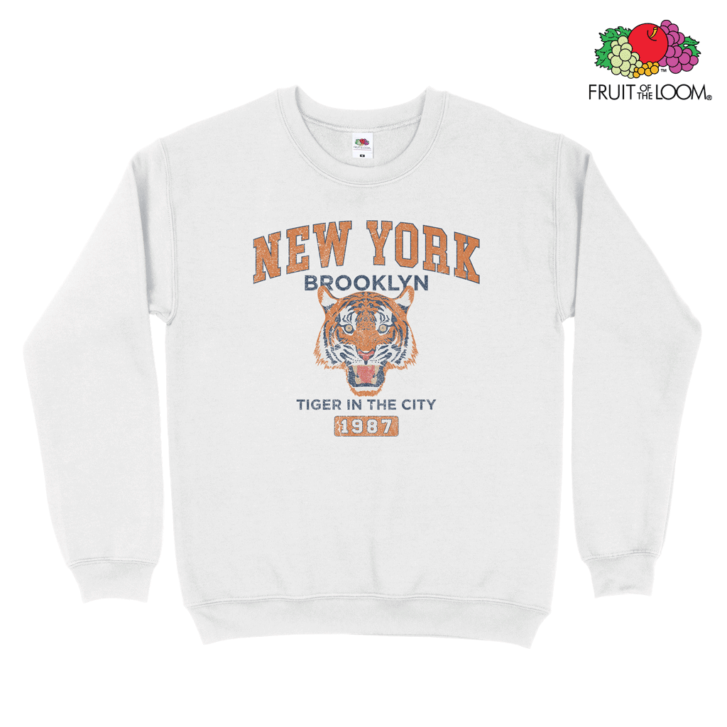 New York 1987 Vintage Sweatshirt, White, FRUIT OF THE LOOM