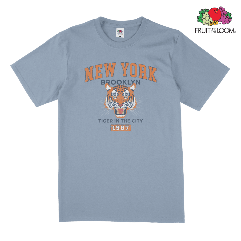 New York 1987 Vintage T-Shirt, Mineral Blue, FRUIT OF THE LOOM