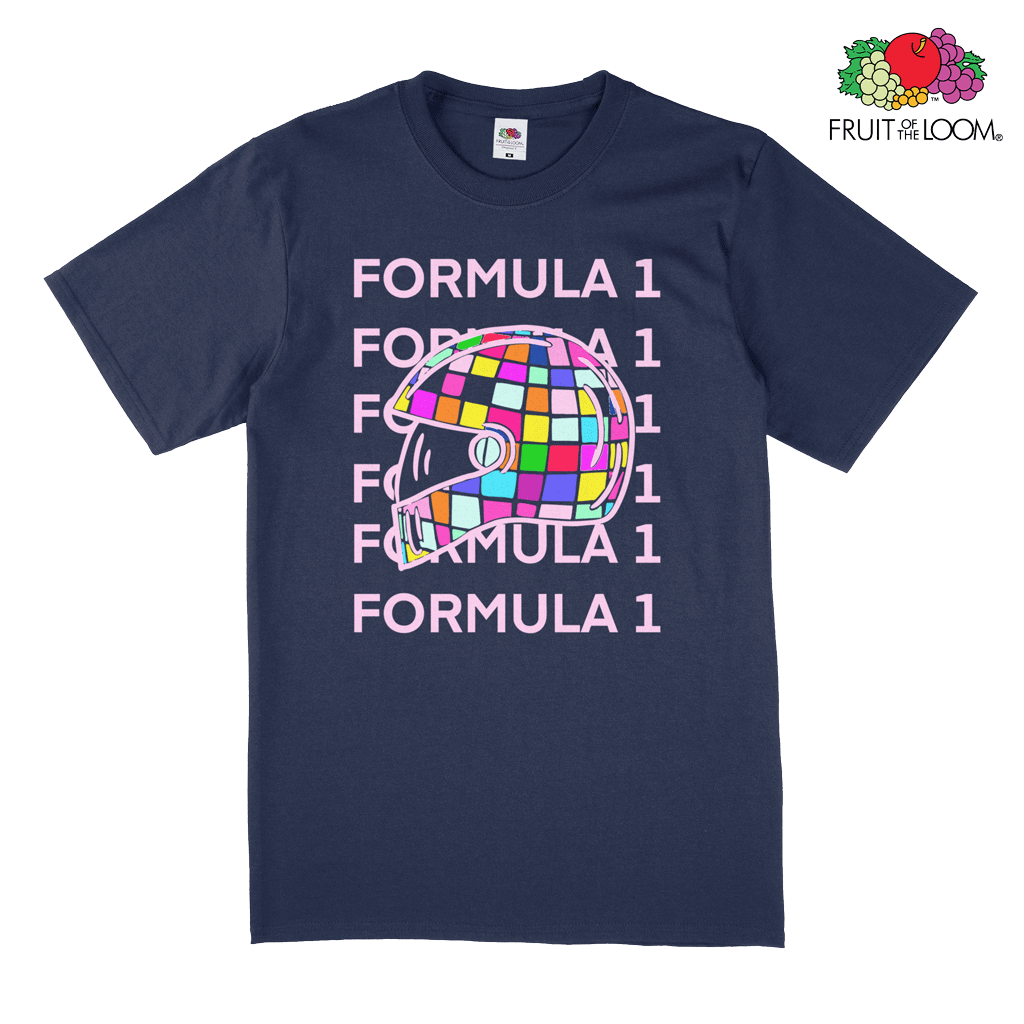 Formula 1 T-Shirt, Navy, FRUIT OF THE LOOM