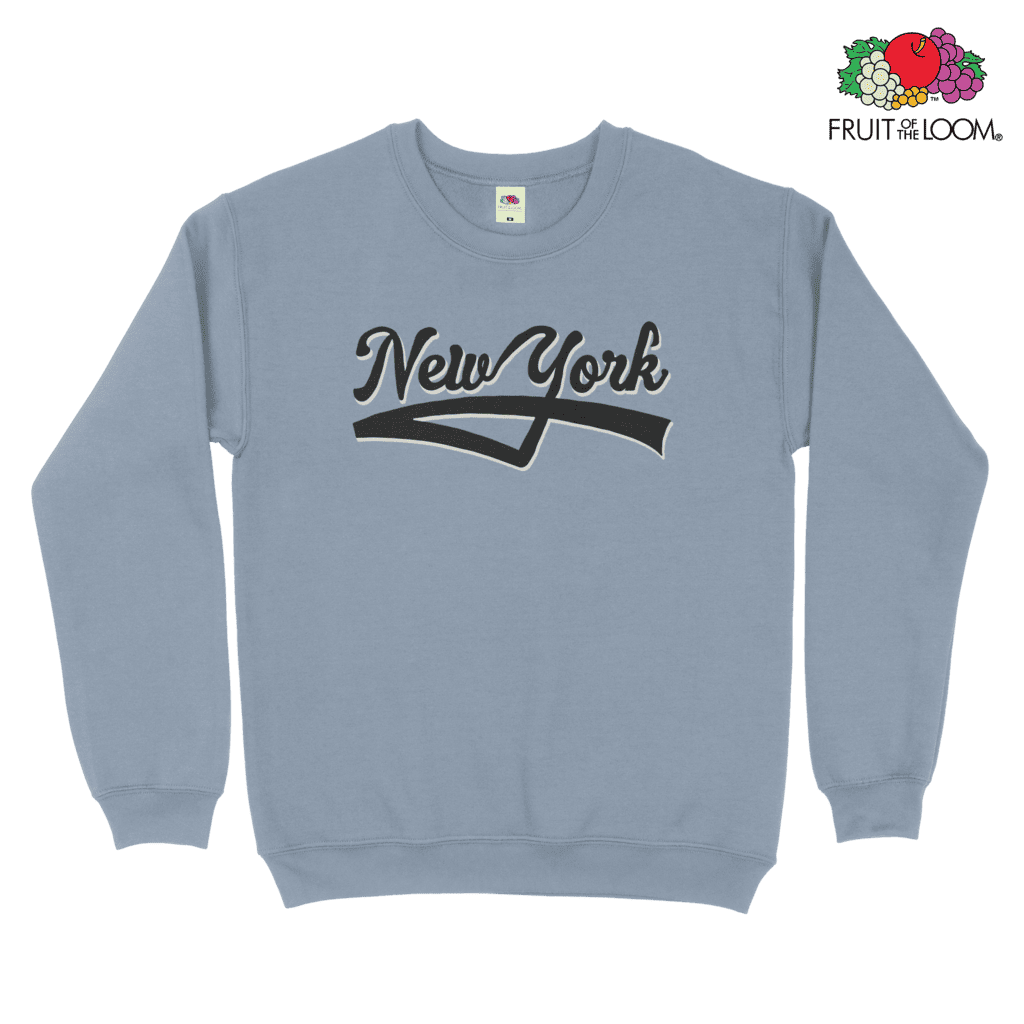 New York Underline Sweatshirt, Mineral Blue, FRUIT OF THE LOOM