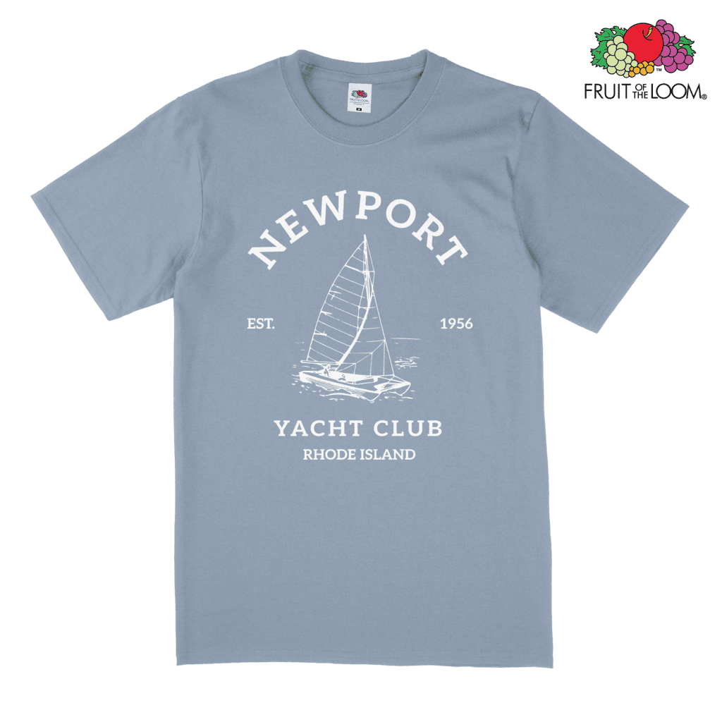 Newport Yacht Club T-Shirt, Mineral Blue, FRUIT OF THE LOOM