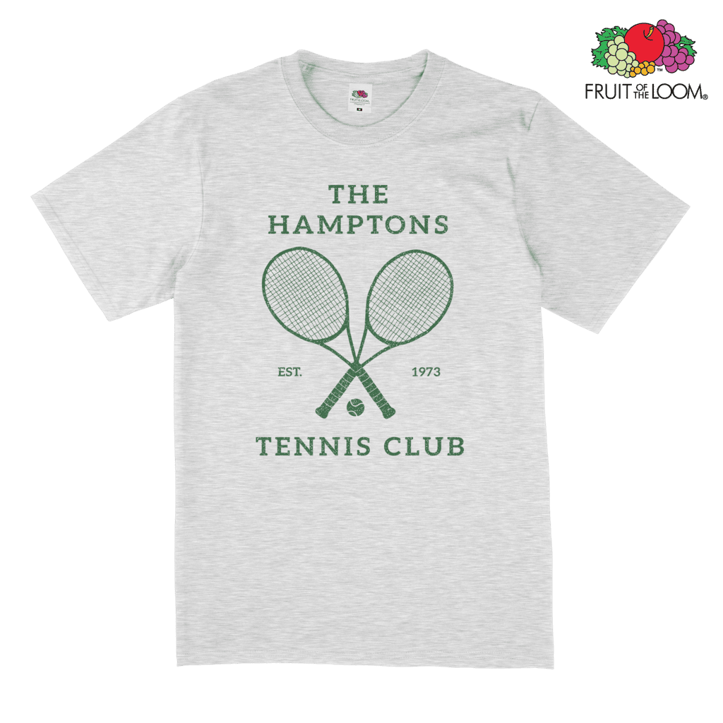 The Hamptons Tennis Club Vintage T-Shirt, Heather Grey, FRUIT OF THE LOOM